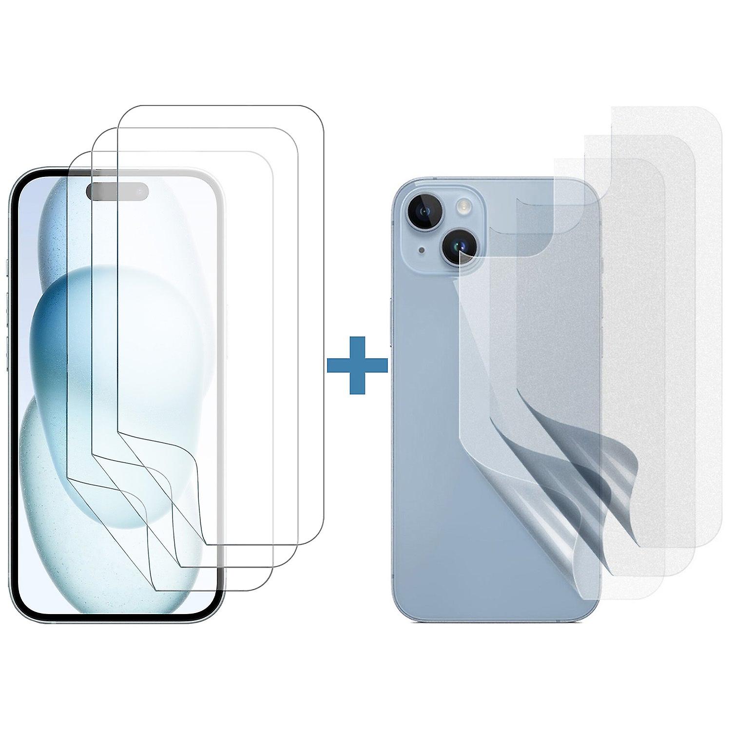 3 Set Soft Pet Film Screen Protector Guard For Apple Iphone 15 Front And Back