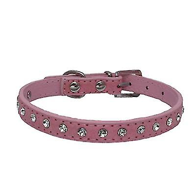 XS 30 * 1.5cmピンクPUレザー+ダイヤモンドペットカラーAz15800