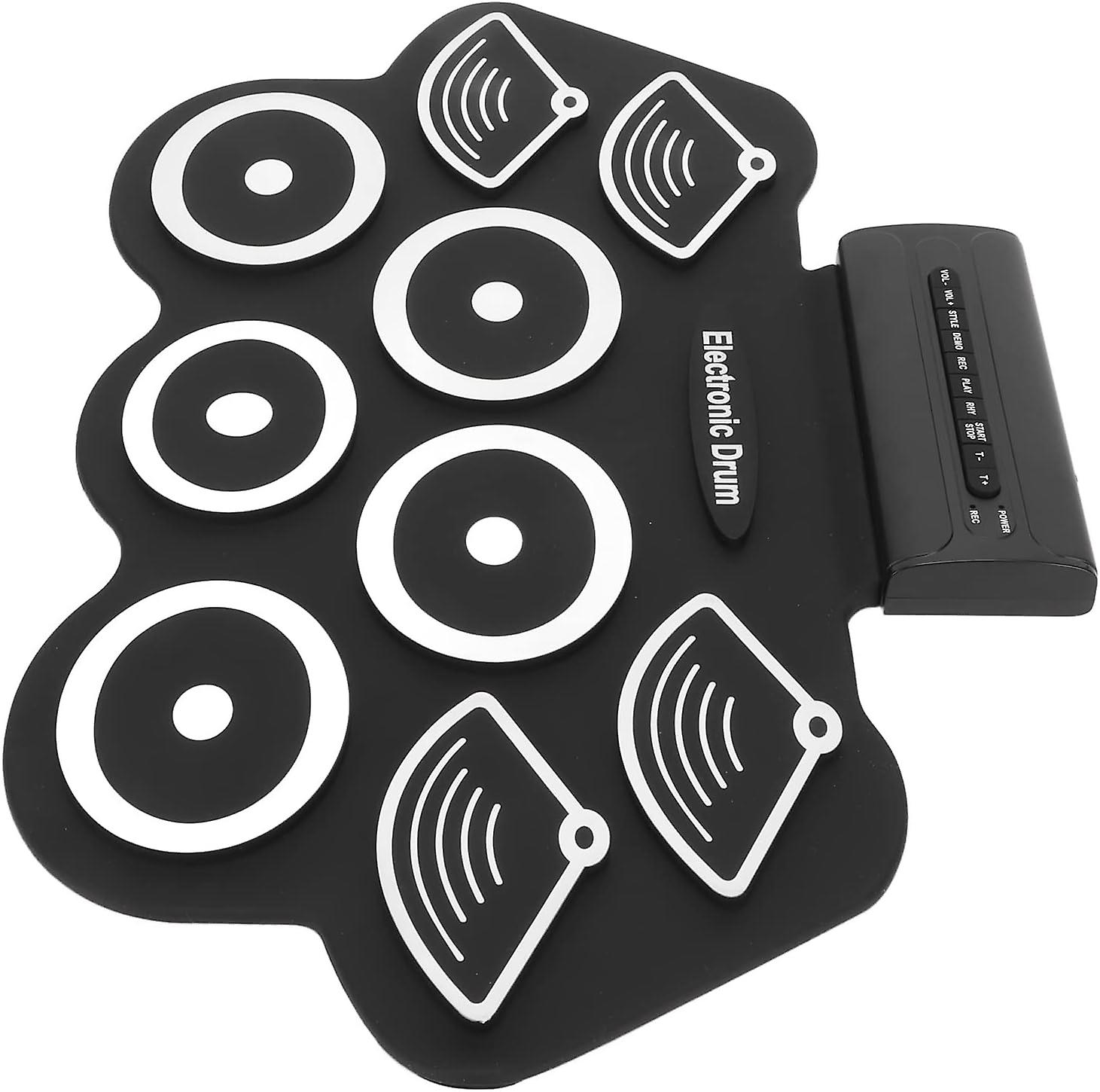 Electronic Drum Set, Roll Up Drum Practice Pad Midi Drum Kit with Built in Speaker Drum Pedals Drum