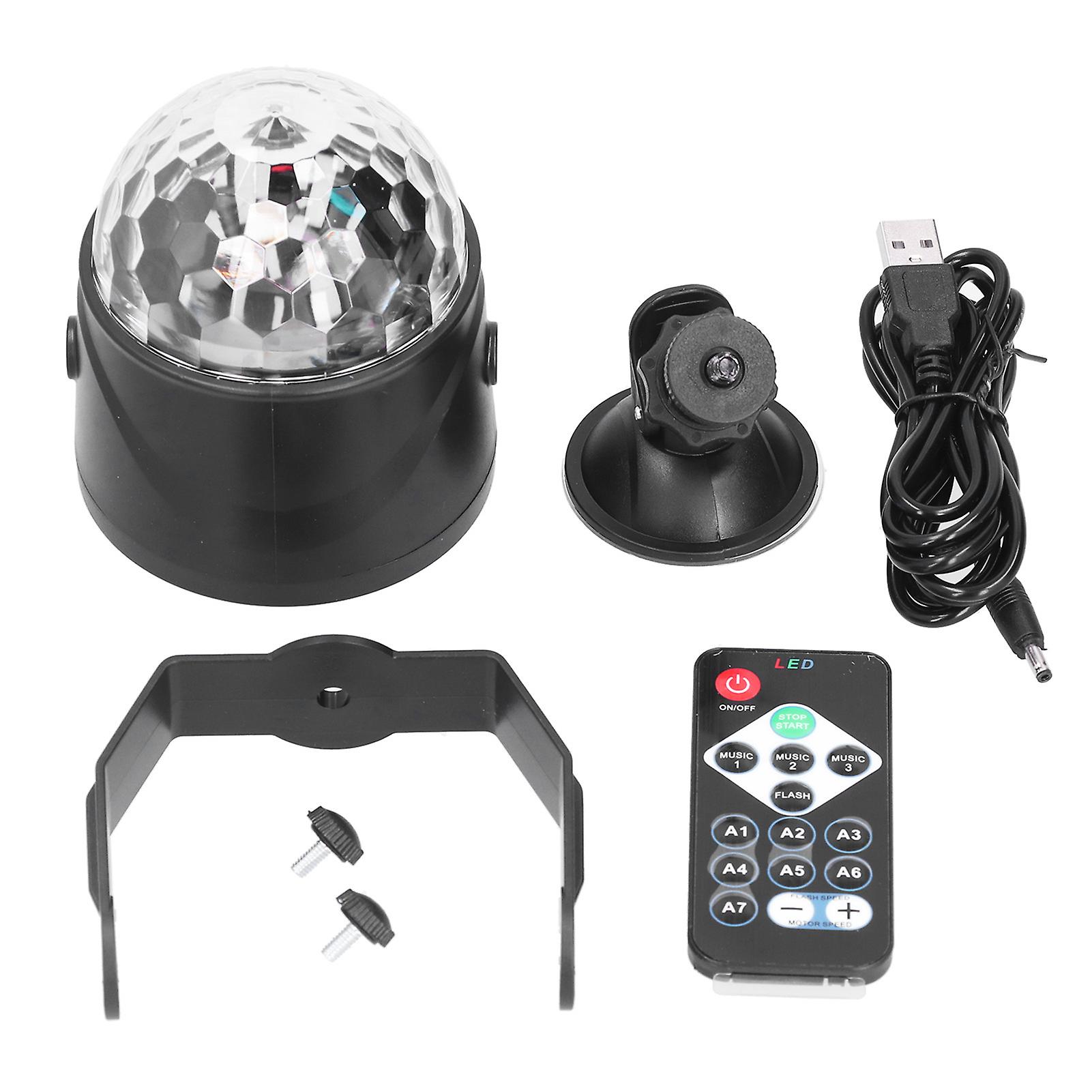 USB Remote Control Rotating Crystal LED Disco Ball Party Lights for KTV & Bars