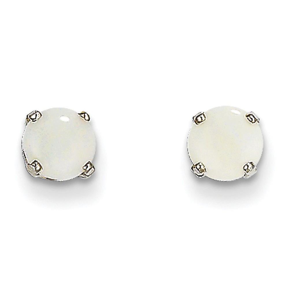 14k Solid Yellow Gold Simulated Opal Stud Earrings Stud Earring for Women