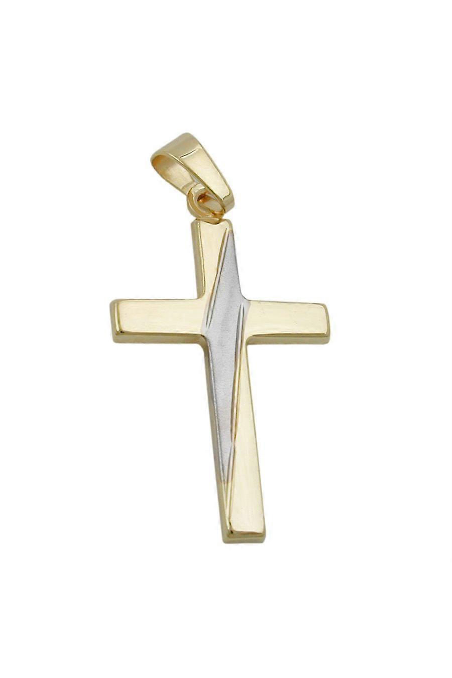 Pendant Cross Bicoloured 9k Gold - Gl431277