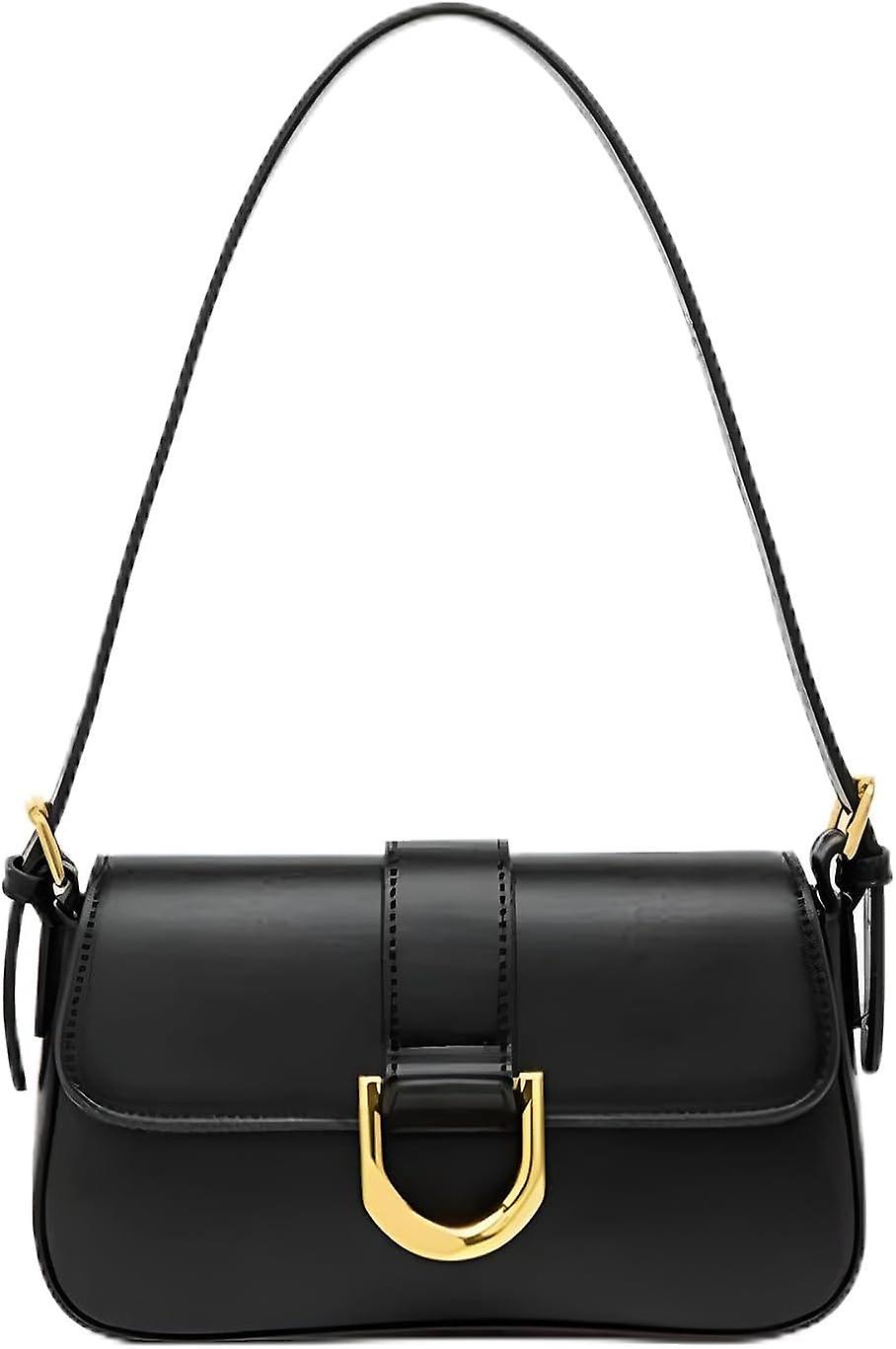 Small Shoulder Bag For Women - Y2K Retro Crossbody Satchel, Black Leather-Look Handbag With Adjustable Strap