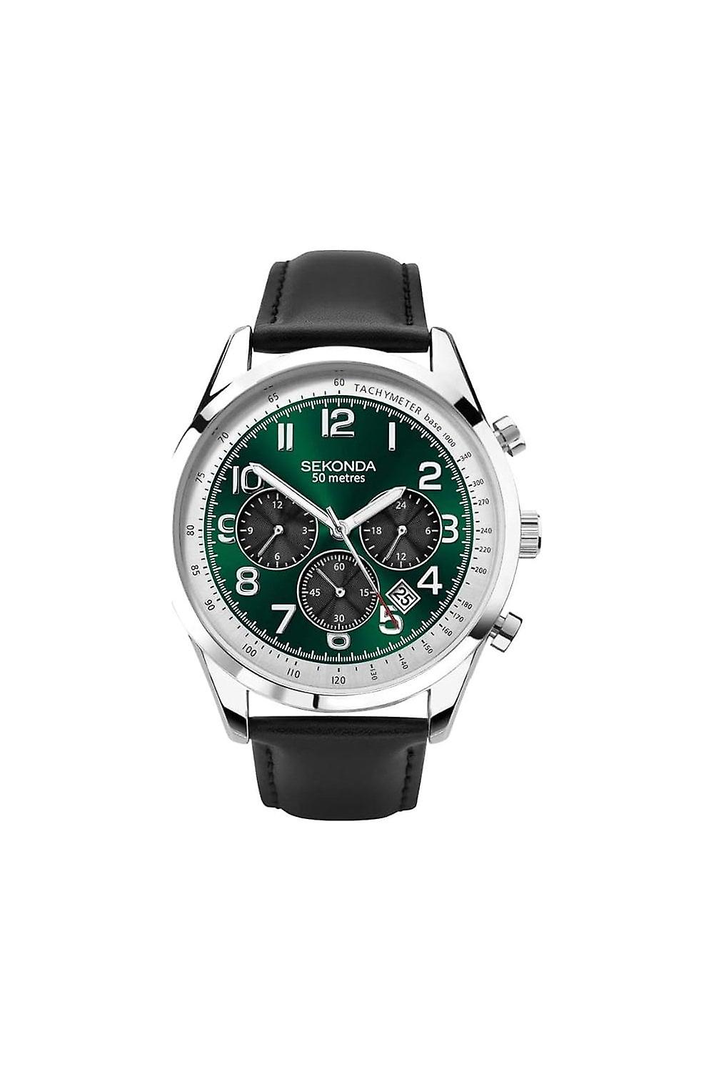 Men's Sekonda Gents Chronograph Leather Strap Watch 1876
