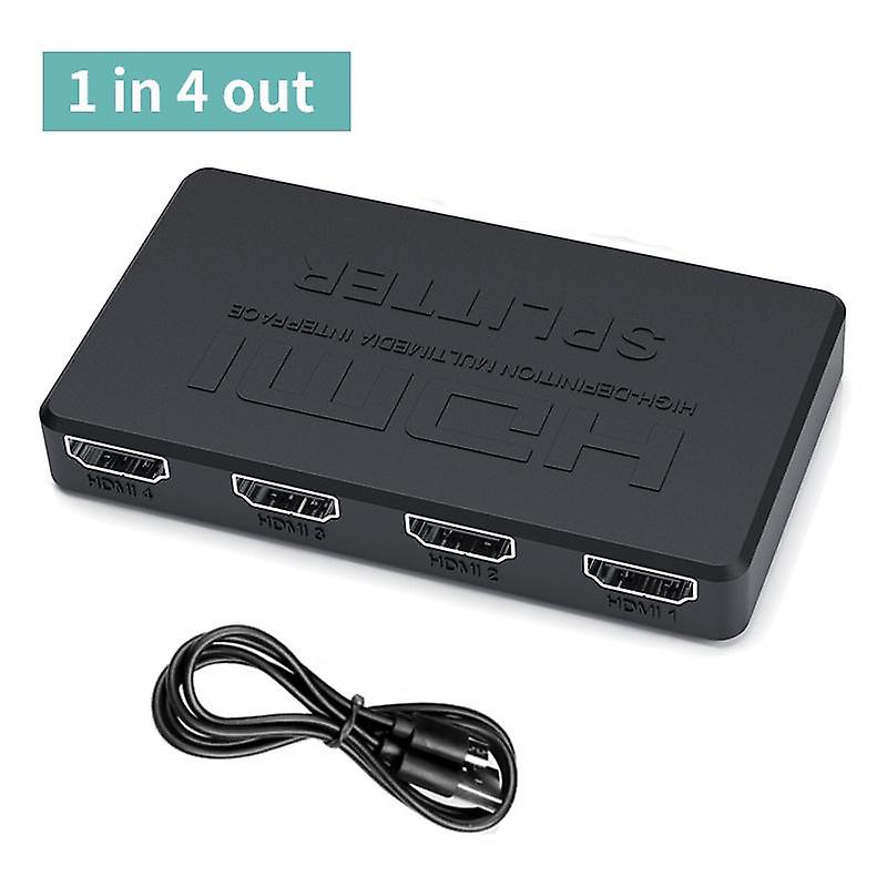 1 in 4 out 4K HDMI Splitter Switcher HD-MI Switch Adapter 4port Hub 1080P Video Distributor for TV PC Laptop Monitor Projector