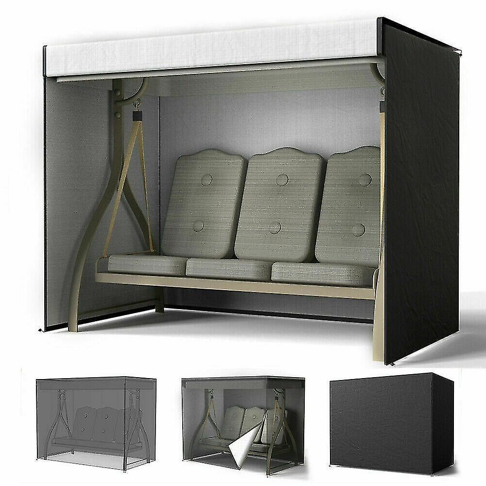 غطاء أرجوحة الحديقة ، غطاء مقاوم للماء ، خفيف ومتين (أسود - 220 * 125 * 170 سم)