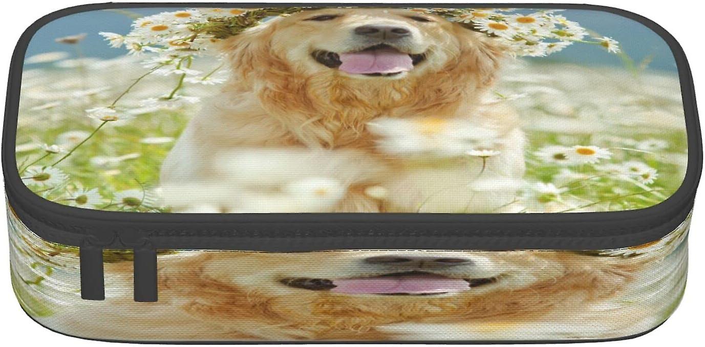 קיבולת גדולה קלמר נרתיק גולדן רטריבר כלב נייר מכתבים תיק עיפרון נרתיק איפור תיק נייר מכתבים משרדי נייד לבני נוער נערות מבוגרים89506