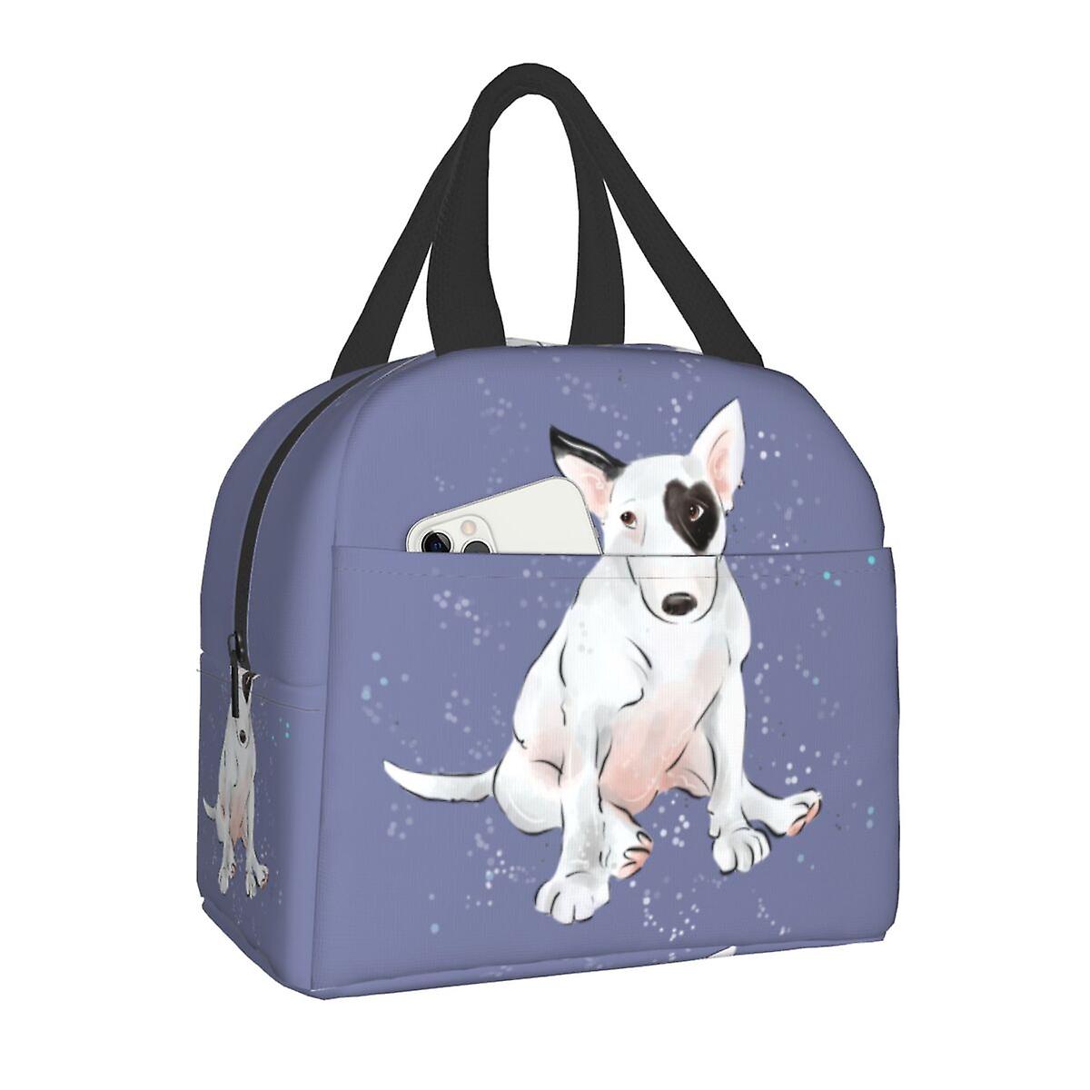Αγγλικό Bull Terrier μονωμένη τσάντα μεσημεριανού γεύματος για το σχολικό γραφείο Σκύλος κατοικίδιων ζώων αδιάβροχο ψυγείο θερμικό κιβώτιο Bento γυναικών παιδιών κουτί μεσημεριανού γεύματος