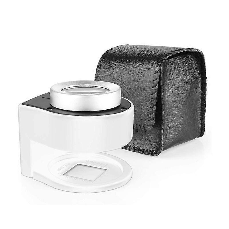 30x Magnifier Metal Folding Cloth Linen Microscope Loupe With 3led & 3uv Light