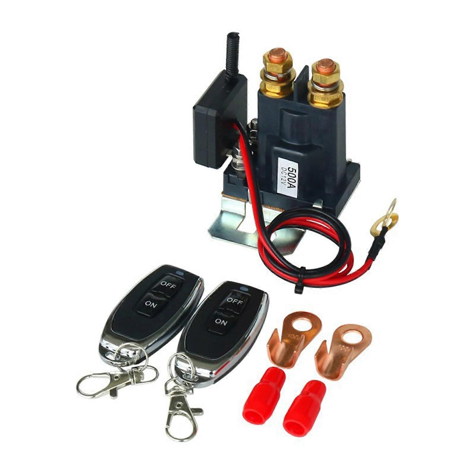 12V/24V Dc 500A Remote Battery Disconnect Switch for Car Truck Rv Camper Battery Switch Isolator with Wireless Remote Control FN9U8782