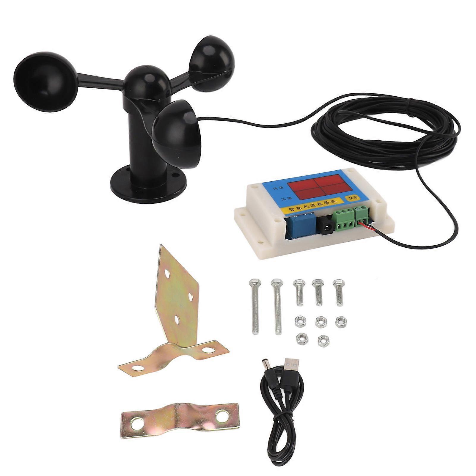 3 Fan Blades Tower Crane Anemometer 3 Blades USB 5V High Accuracy 212 Lever Wind Speed Alarm Device for Outdoor NO.2941