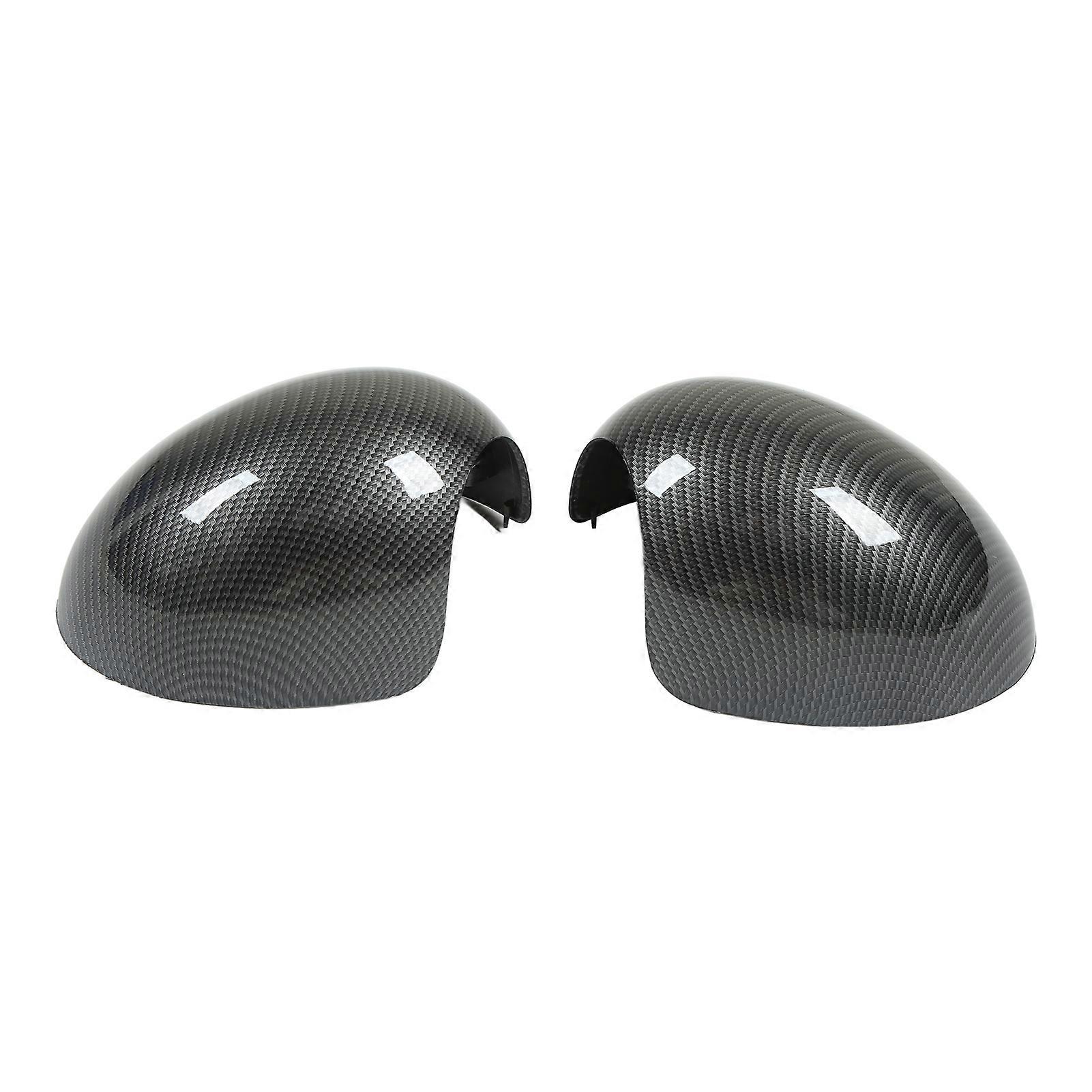 2 Pcs Door Side Rearview Mirror Cover Cap Carbon Fiber Style Left Right Wing Cover for R55 R56 R57 R58 R59 R60 R61 E2U911