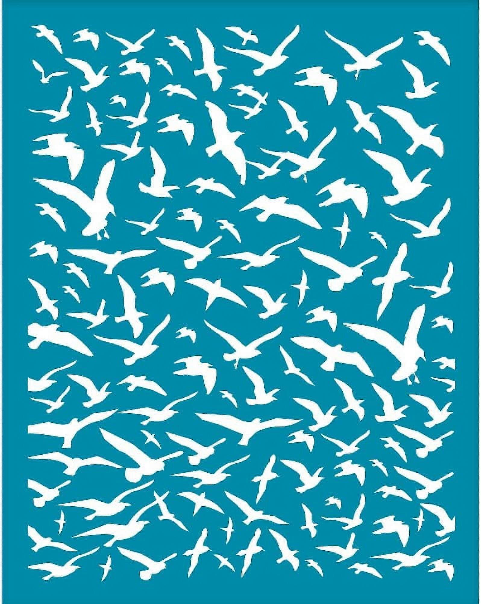 1pc Clay Stencil Seagull Silk Screen for Polymer Clay Non-Adhesive Silk Screen Printing Stencils Sea Mew Mesh