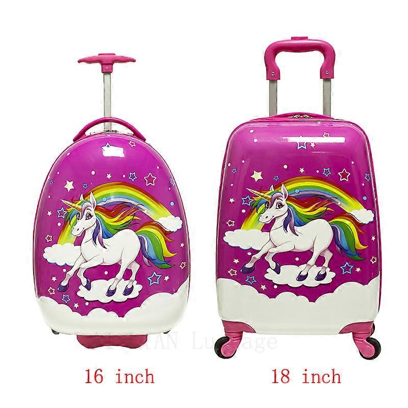 16"18" מזוודות ילדים ילדים מצוירות עגלת נסיעות מזוודה על גלגל מסתובב תא מטען מתגלגל תיקים תיק מתנה