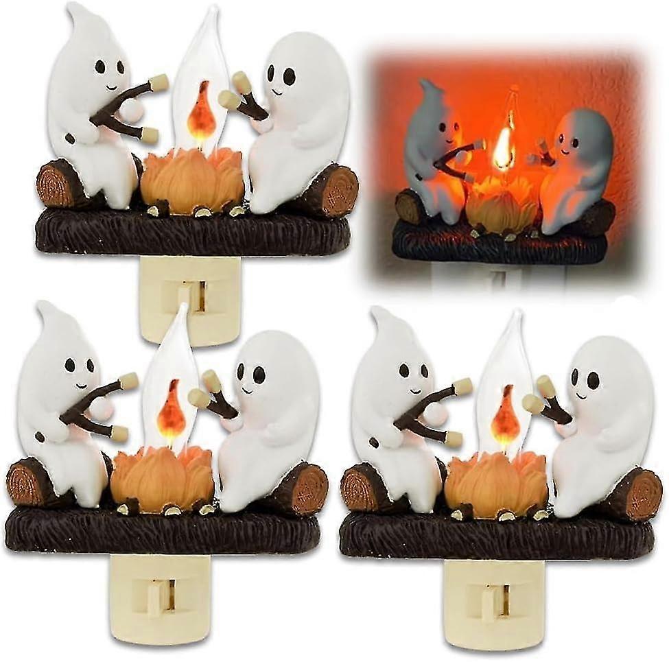 Ghost Campfire Nightlight, 2024 Ghost Campfire Flickering Nightlight, Ghost Campfire Night Light, Ghost Night Light Plug in