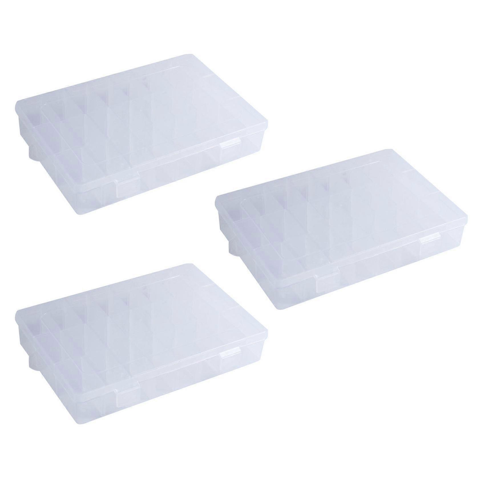 24 Compartment Slot Storage Box Practical Adjustable Plastic Case