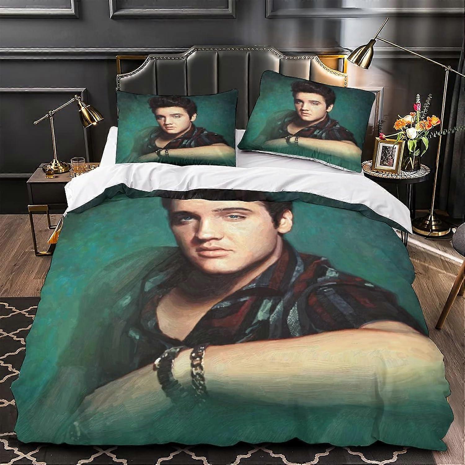 Elvis Presley - Bedding Set Pieces - Duvet Cover with Rock 'n' Roll Singer Theme in D Print - Comfortable and Soft, Simplex 135*200 CM