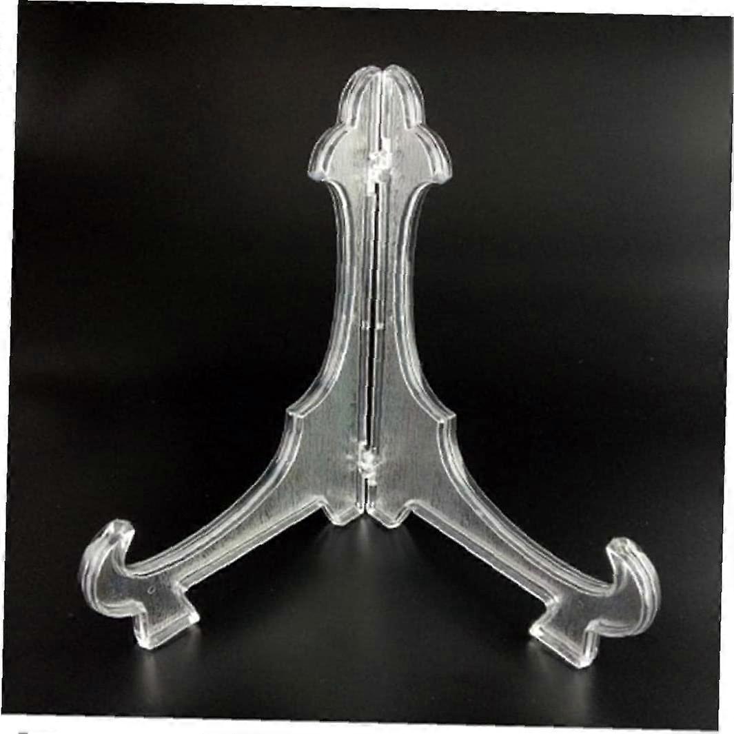 5pc Clear Plastic Plate Holders Display Easels Picture Rack Picture Frame Book Holder Display Rack Stander