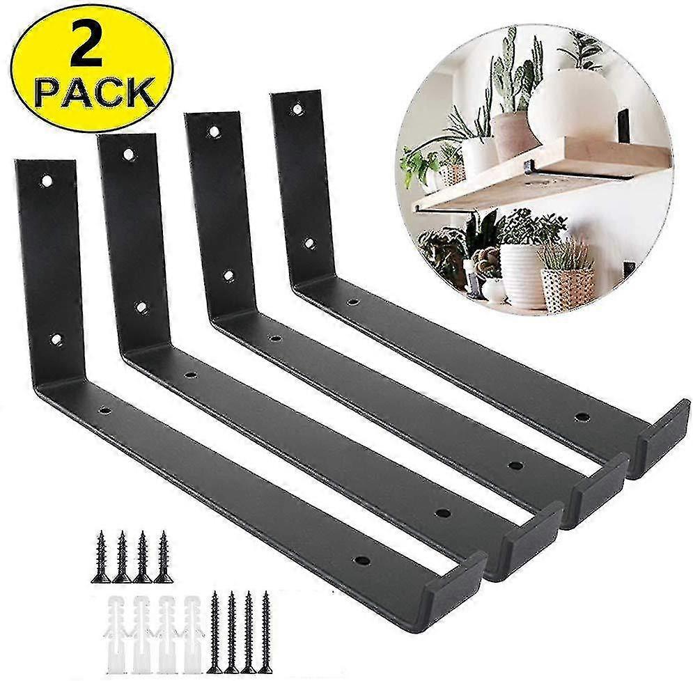 2pcs Shelf Brackets,industrial Wall Brackets, Heavy Duty L Shaped Shelf Support Frame Suitable To Wall Shelf Brackets-YuJia