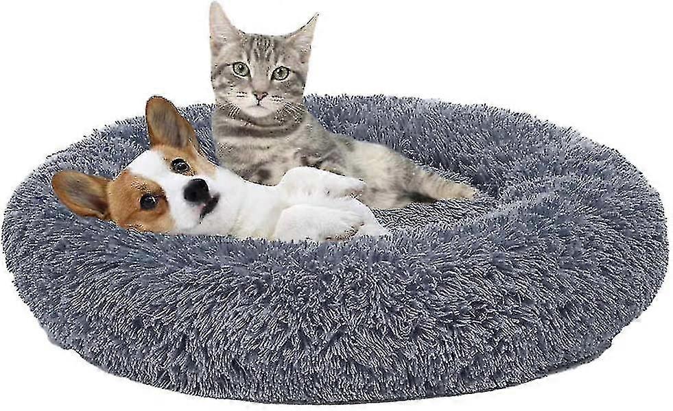 Dog Kennel Round Long Hair Deep Kennel For Cats Dark Gray 50cm
