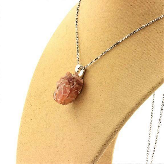 Raw Pink Fluorite Necklace 23.96 carats