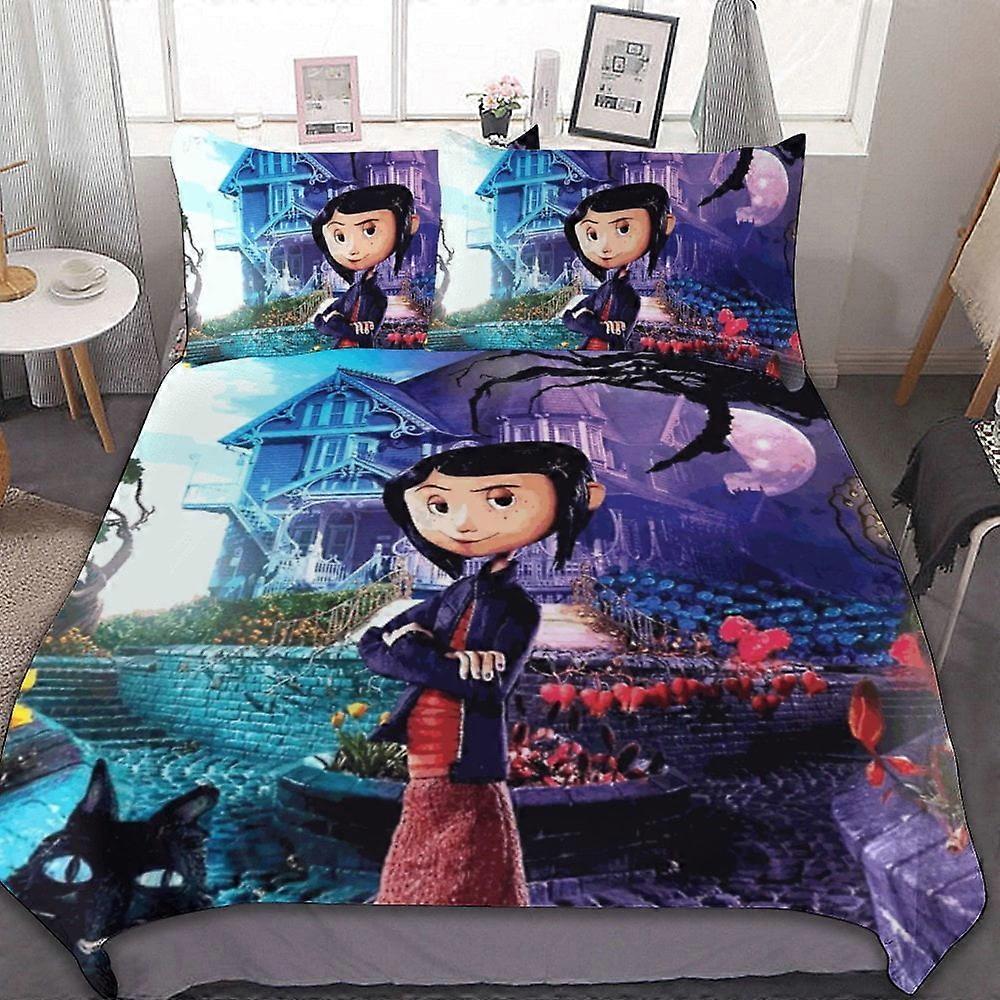 v22 קורליין סט מצעים 3 חלקים סט כיסוי שמיכה רך חם ונוח סט מיטה רכה עם כיסוי שמיכה אחד ו-2 ציפיות לחדר שינה ol22