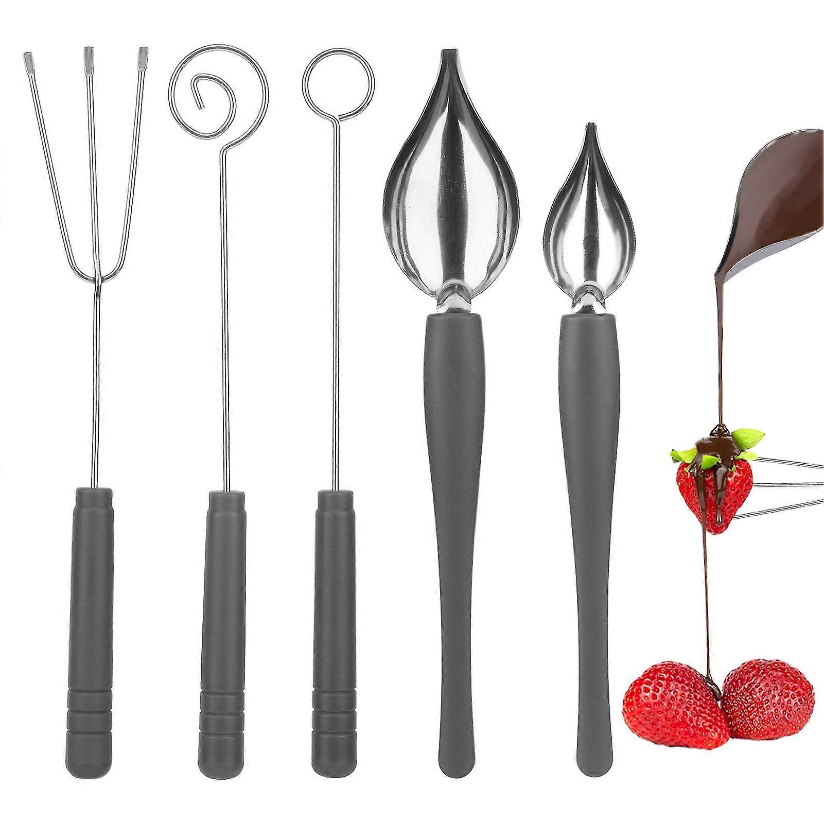 5pcs Kitchen Precision Culinary Drawing Spoon Set Easy Clean Dessert Decorating