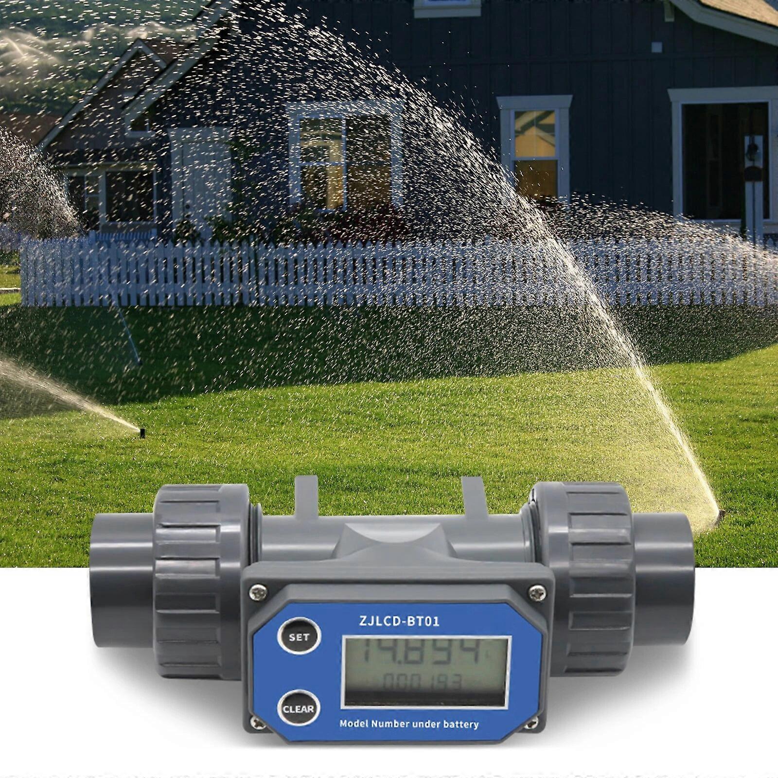 DN25-DN80 Turbine Flow Meter LCD Digital Display Flowmeter ZJLCD-BT01 PVC Pipe Liquid Water For Farm Garden Irrigation Tool