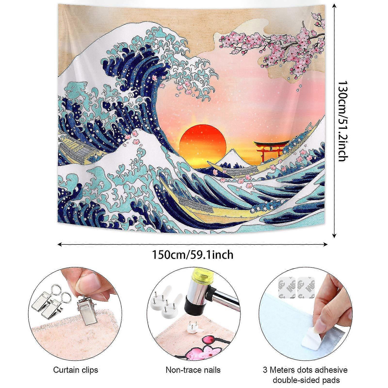 Mont Fuji tapisserie Kawaii chambre décor tenture murale tapisserie