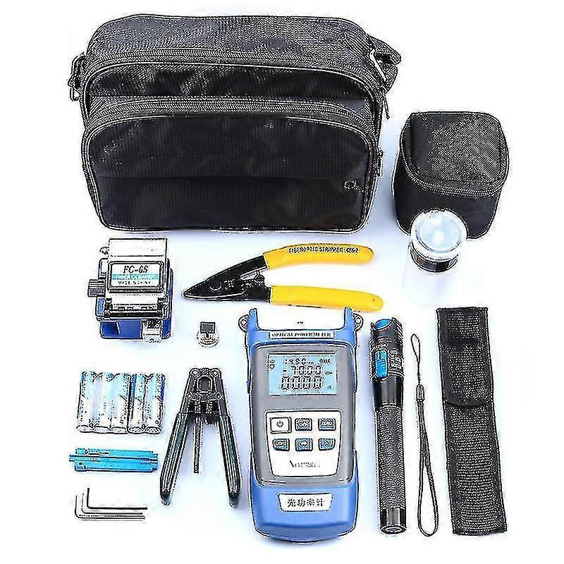 Fiber Optic Tool Kit Package Fusion Splicer Cold Splicing Kit Toolbox Optical Power Meter Red Light Pen Cutter Miller Pliers
