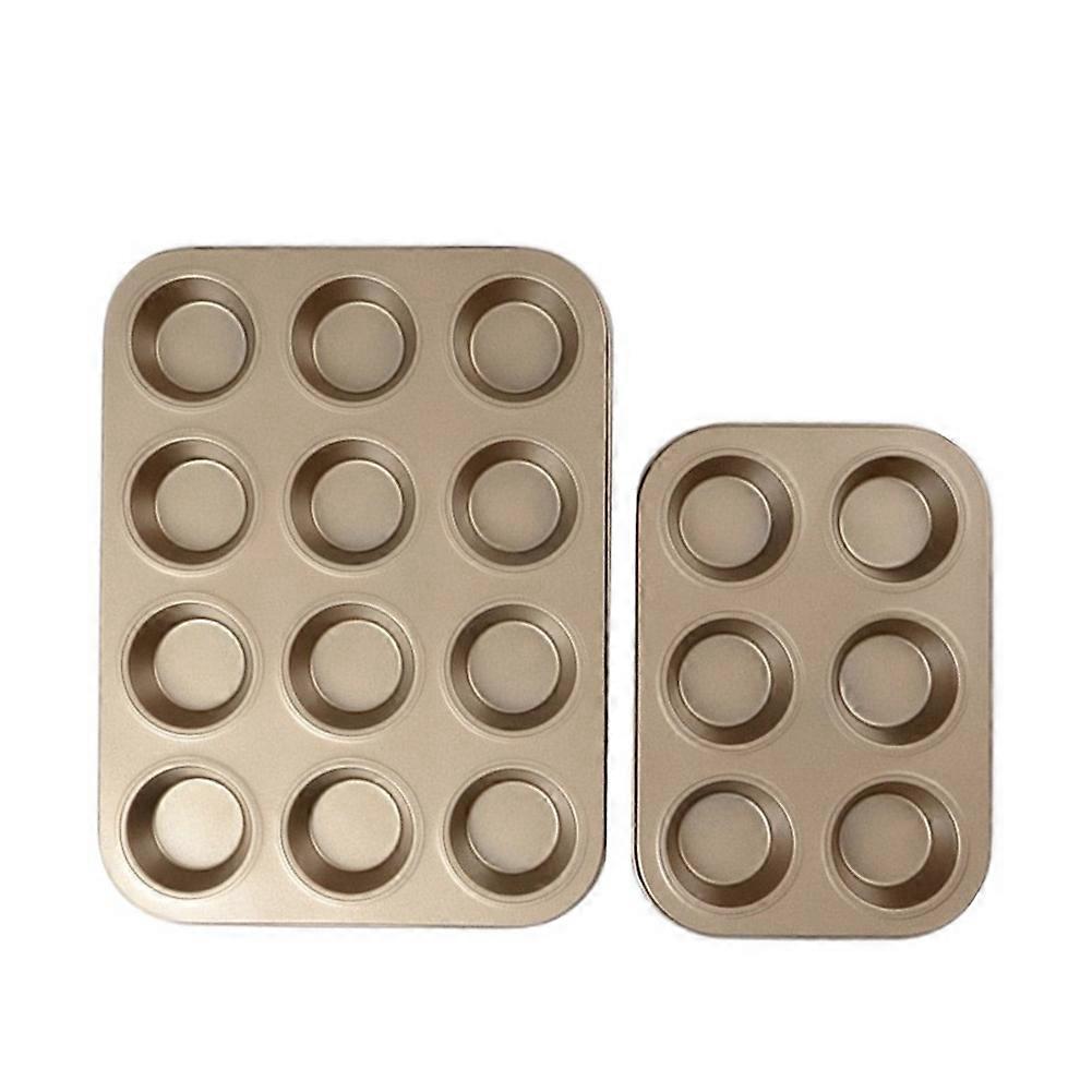 Kitchen Bakeware Cake Mold Non-Stick Mini Muffin Cookie Used Cupcake Bread Cake Reference Pans -Gol