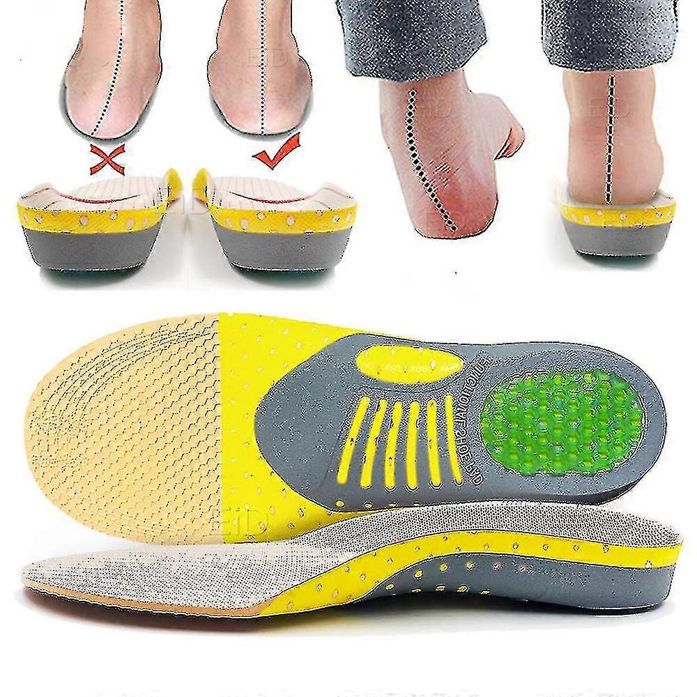 2 זוגות מדרסים ג'ל אורתוטי פרימיום כרית סוליית בריאות כף רגל שטוחה להכנסת נעליים כרית תמיכה בקשת עבור מחלת החיתולית הכפית יוניסקס מעולה