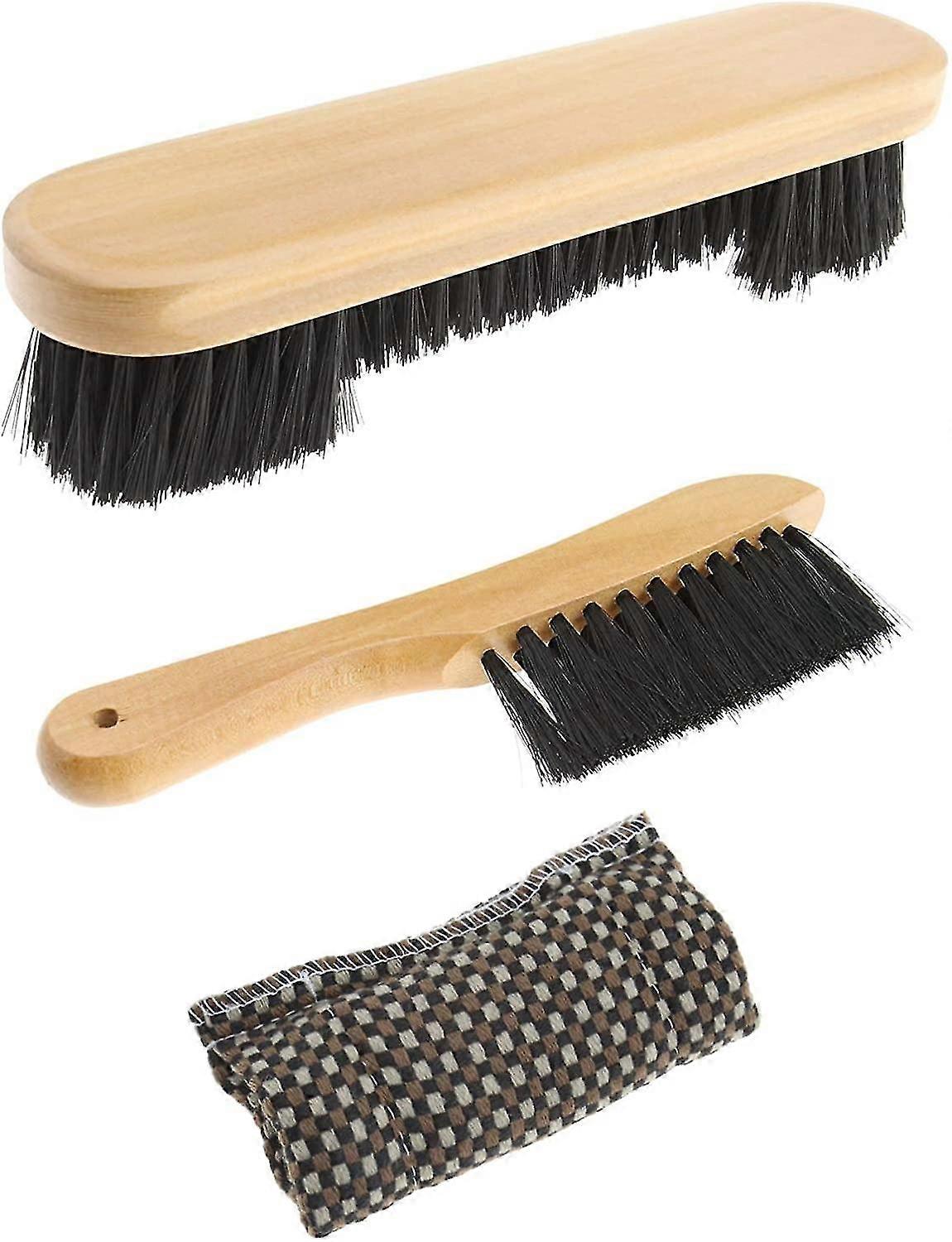 3 Pcs Pool Table Brush Cloth Cleaner Tool Kit With Wooden Handle For Snooker