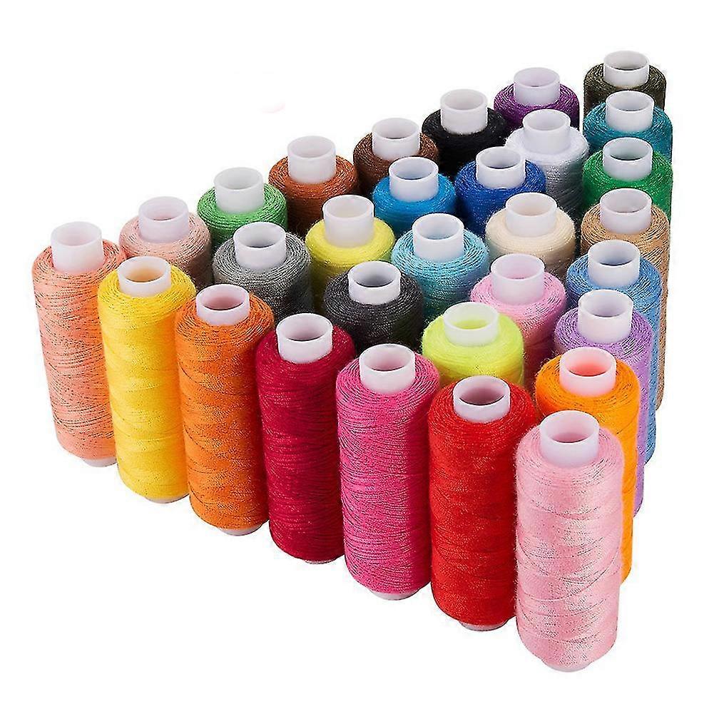30 Spool Sewing Thread, 250 Yard Each Assorted Spool Threads Sewing Thread Bobbins Of Colorful Asso (tangling)