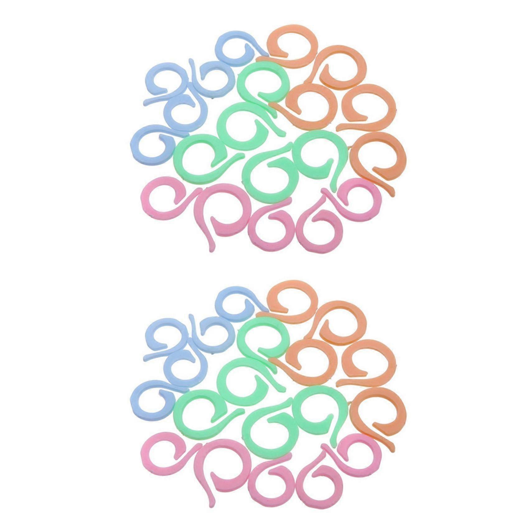 40pcs Colorful Crochet Locking Marker Knitting Ring Maker Holder Set