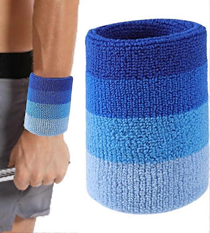 Polyster Fashionable Wrist Wraps with Gradient Design, High Elasticity Wrist Bands for Yoga Table Tennis Tennis Badminton Basketball Blue 10*8cm