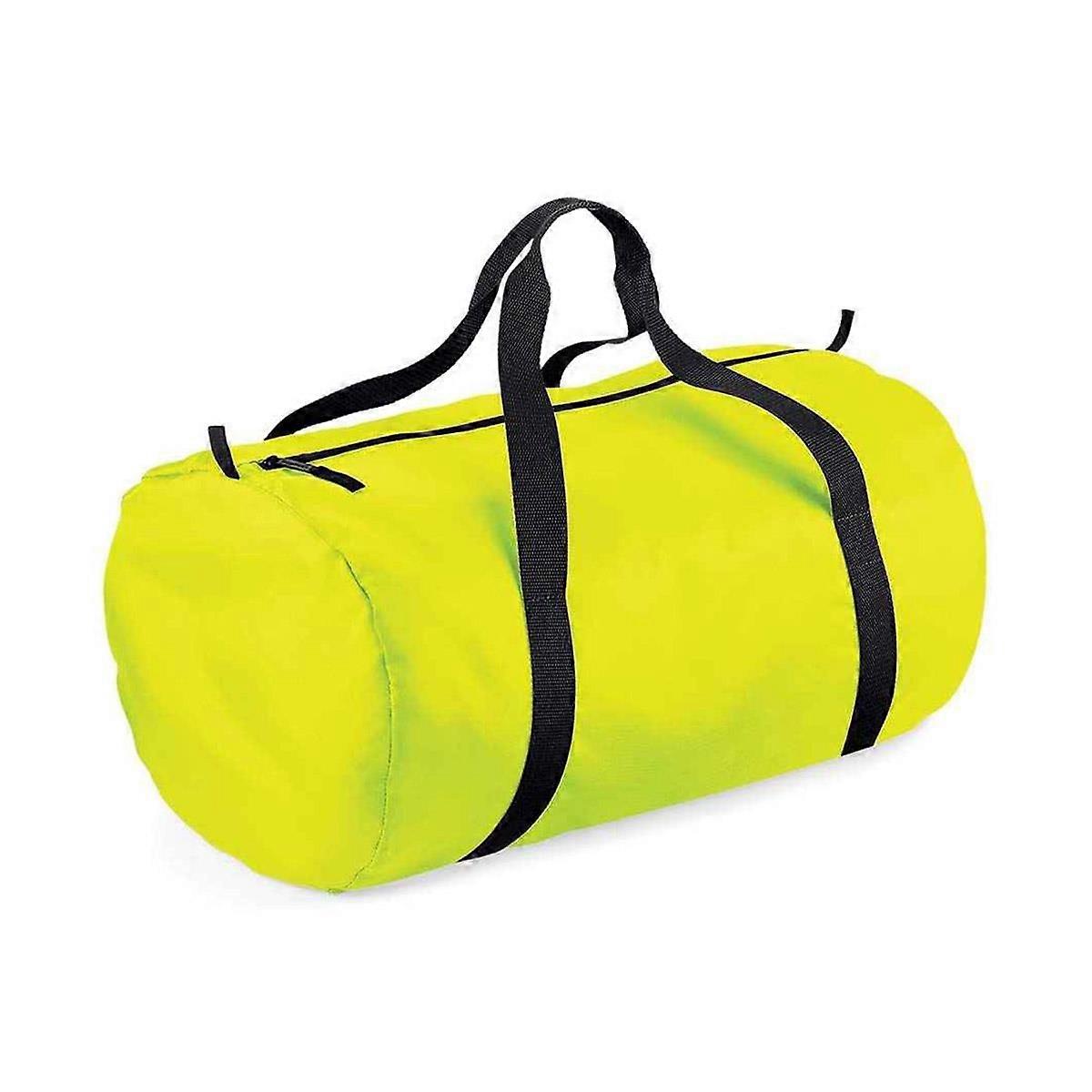 Sac baril BagBase Packaway - Jaune flou / Noir - Unisexe
