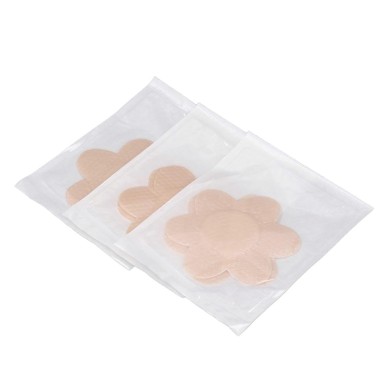 3 Pairs Silicone Gel Petal Nipple Covers Adhesive Chest Patches Reusable Nipple Stickers for Strapless Wedding Dress
