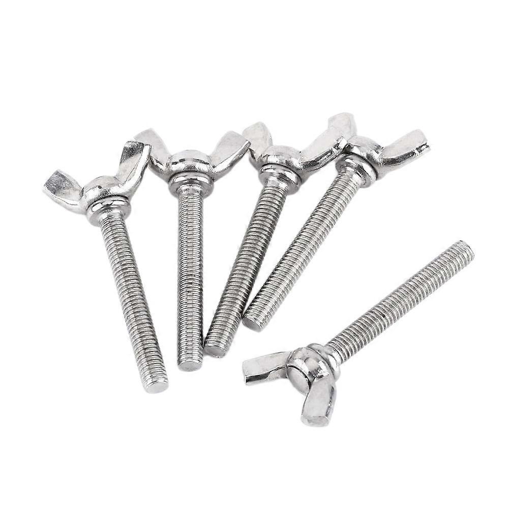 5 Pcs M5 Butterfly Wing Hand Screws Bolts 304 Stainless Steel Fastener Assortment Set, Full Thread