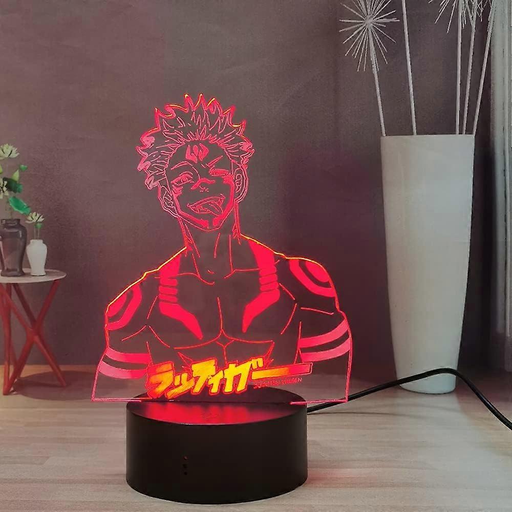 ريومين سوكونا 3D ضوء الليل ، أنيمي LED ضوء الليل ، الشكل يوجي إيتادوري غرفة نوم ليلة ، لمس وجهاز التحكم عن بعد ، 16 لونا ، ديكور الأطفال