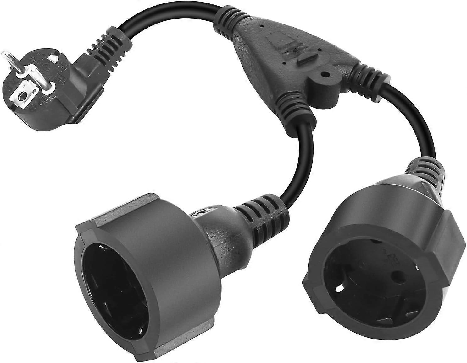 IP44 Double Socket Adapter - 2 in 1 Short Extension Cord for Home