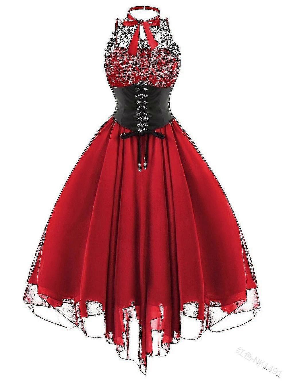 بوستير مشد اللباس القوطية خمر الدانتيل حتى الكورسيهات وتنورة مجموعة هزلية Corselet للنساء فساتين الحزب