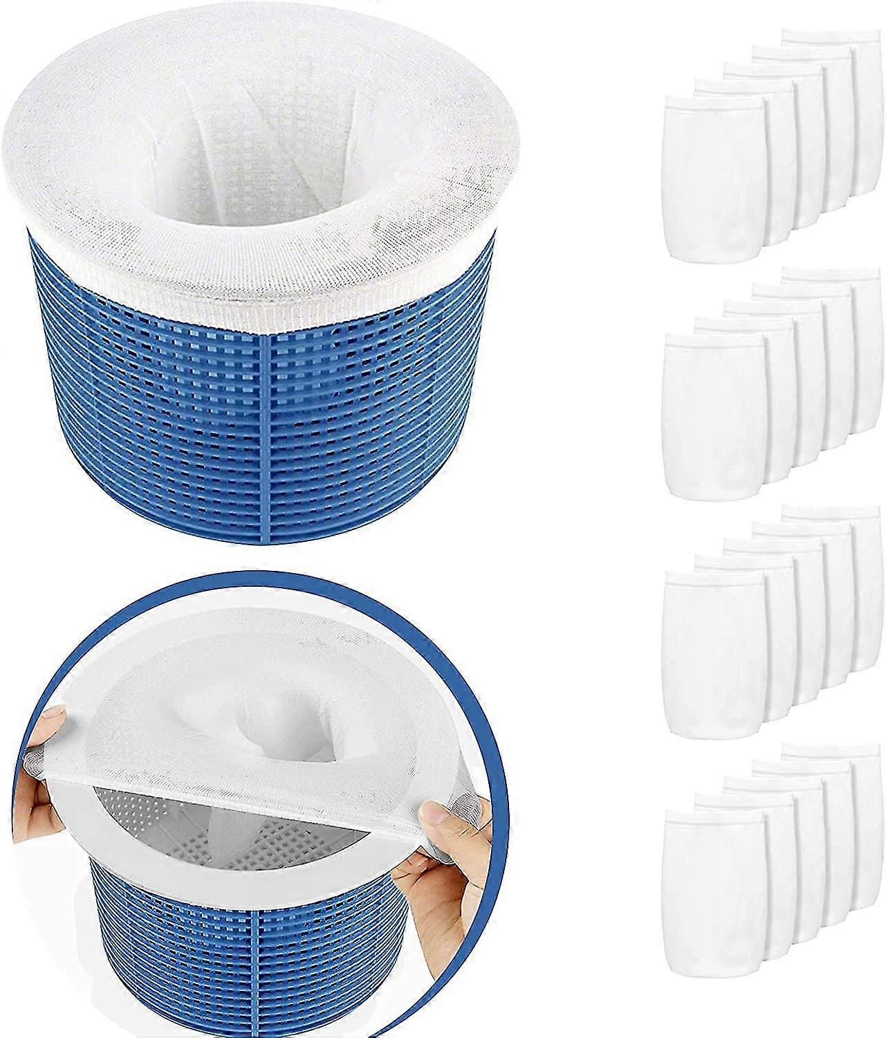 20 Pack Pool Skimmer Socks, Reusable And Super Elastic Skimmer Socks