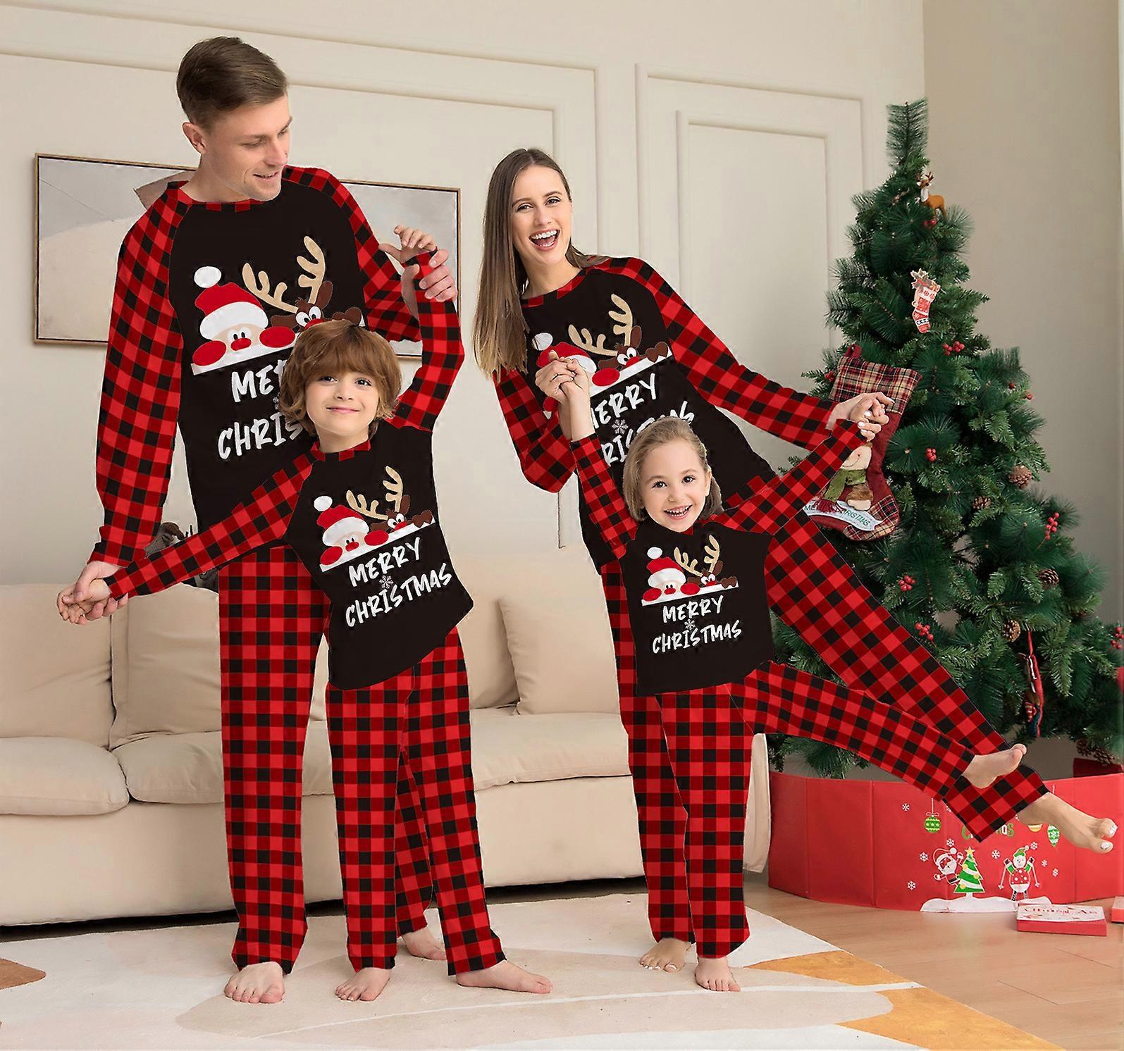 Julpyjamas Familjer Julpyjamas Set Pyjamas Set för familjer-Style42AS