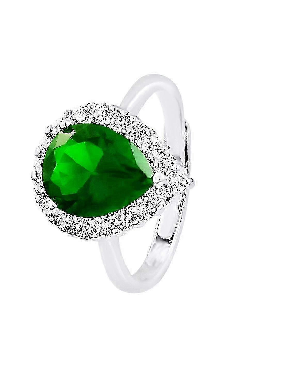Grüner Kristallring - Silber - DUCHESS
