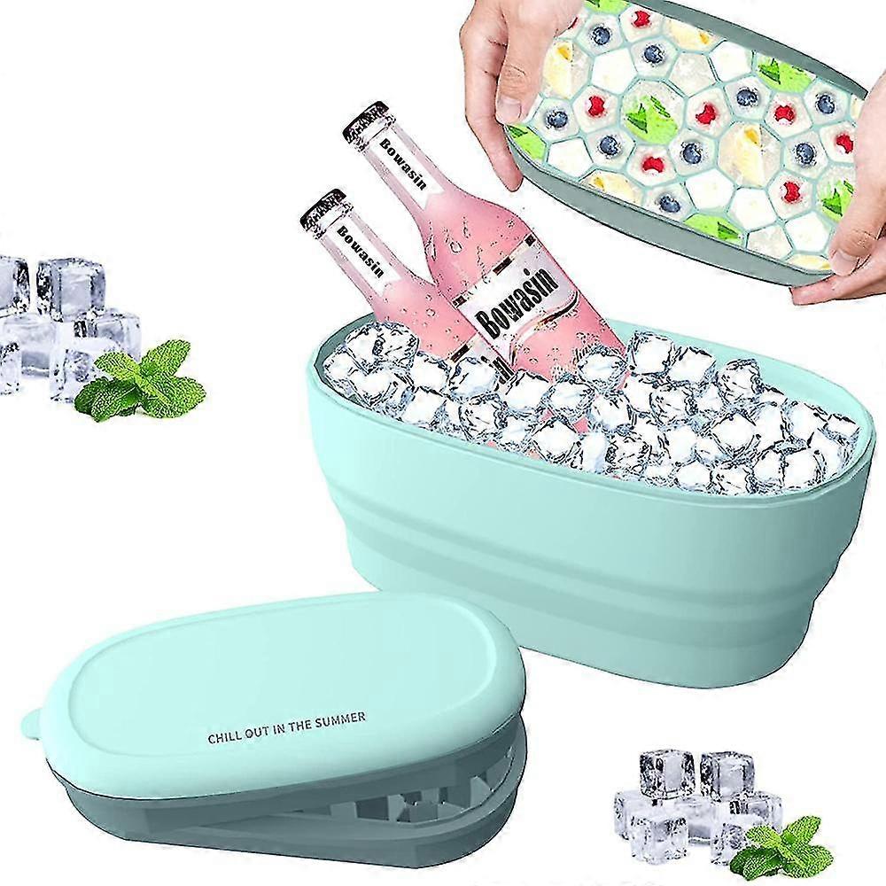 Ice Cube Tray With Lid And Storage Bin For Freezer.for Ice Chilling Cocktail Whiskey Tea Coffee