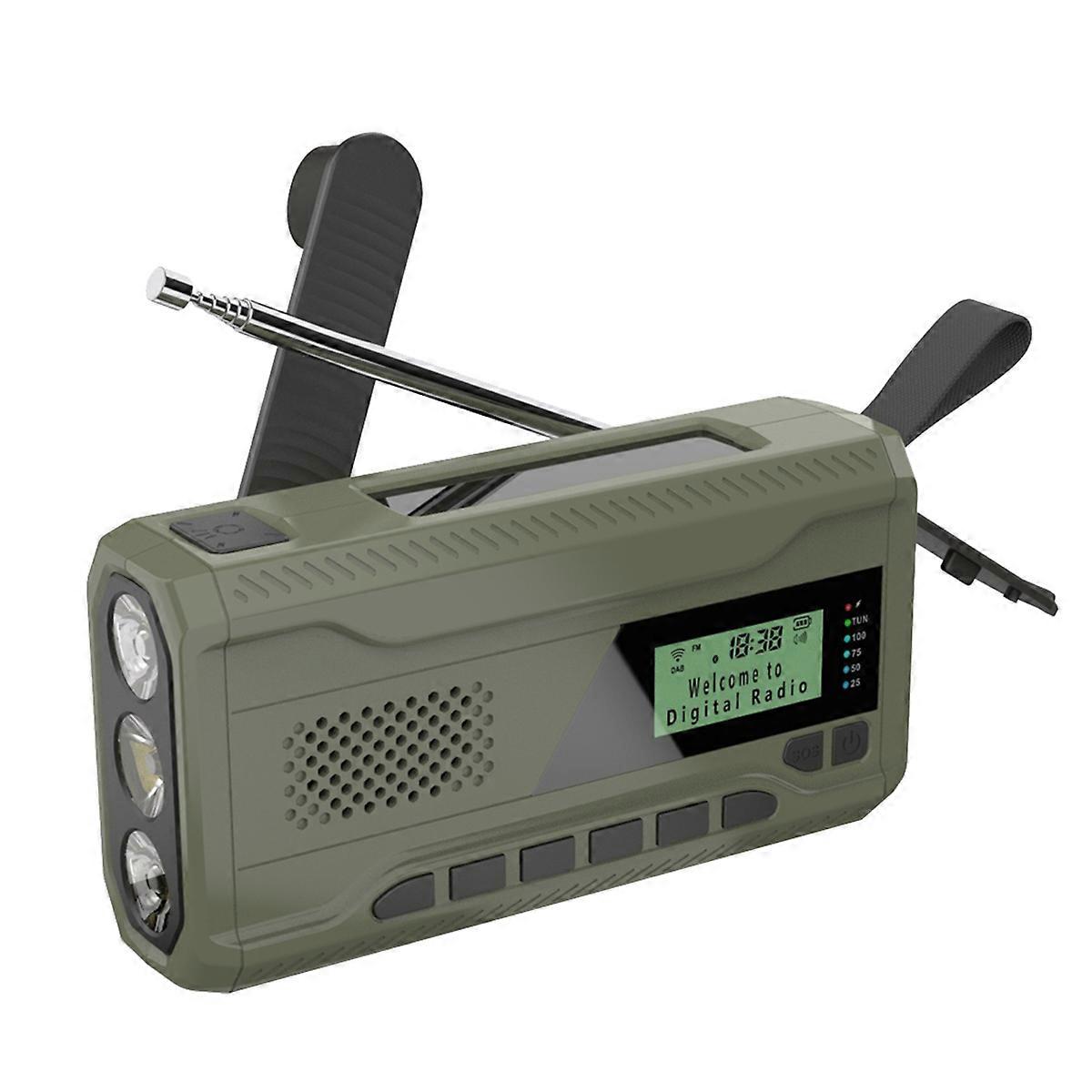 DAB / FM Bluetooth Radio Radio di emergenza Batteria integrata da 4500 Mah Ricevitore radio a manovella solare portatile Radio esterna