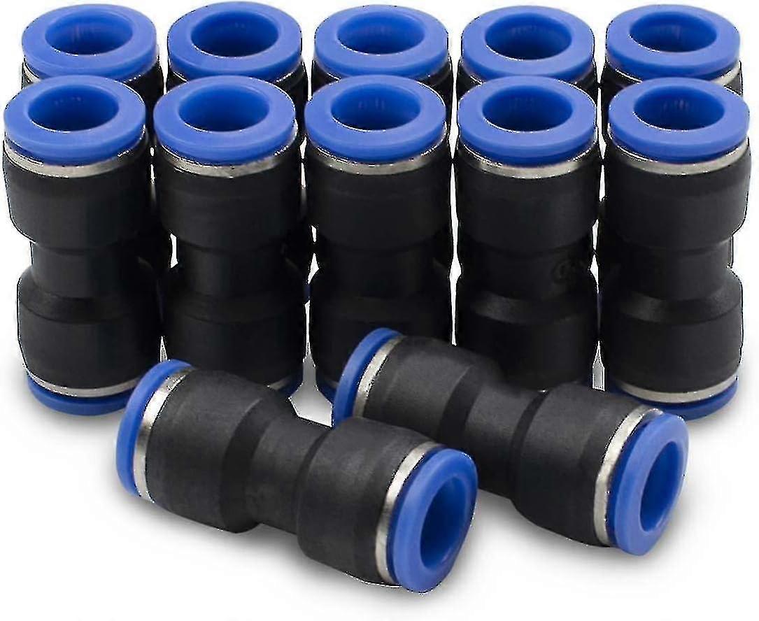 12 Pcs 4mm Straight Push In Connect Pneumatic Fitting,2 Way Plastic Quick Release Pu Air Line Adapter