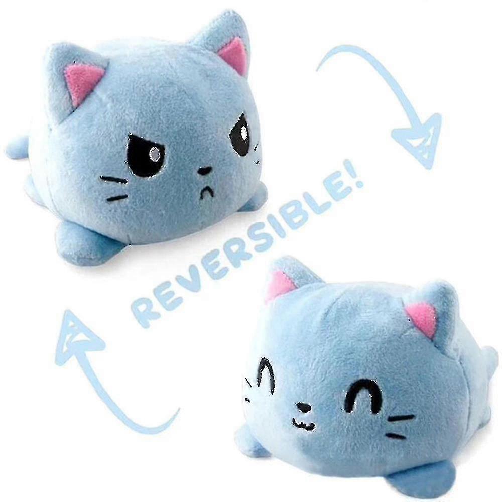 Soft Toys Plushies Cute Reversible Cat Animal Plush Reversible Stuffed Plush Toy Express Happy Sad Mood L