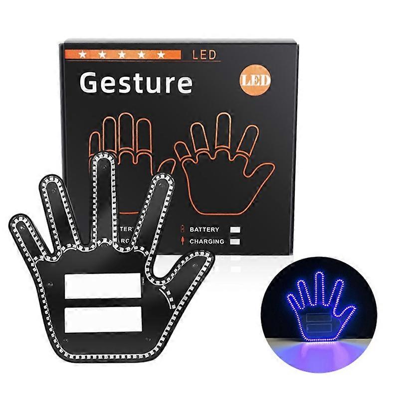 Finger Gesture Light for Car LED Hand Gesture Sign Light Funny Warning Light